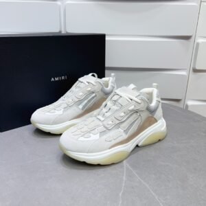 AMR Mesh & Suede Bone Runner Trainers – Alabaster