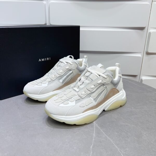 AMR Mesh & Suede Bone Runner Trainers – Alabaster