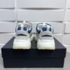 AMR Mesh & Suede Bone Runner Trainers – Beige Off-White & Blue