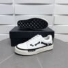 AMR Low-Top Leather Skel Trainers – White & Black Accents
