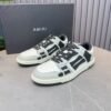 AMR Skel Leather Trainers – Light Grey with Black Accents