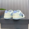 AMR Skel Leather Trainers – White with Baby Blue Accents