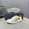 AMR Skel Leather Trainers – White with Holographic Green Accents