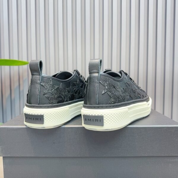 9 AMR Stars Court Low Mesh & Leather with Glitter Trainers – Black