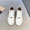 9 AMR Skel Leather Trainers – White with Holographic Brown Accents