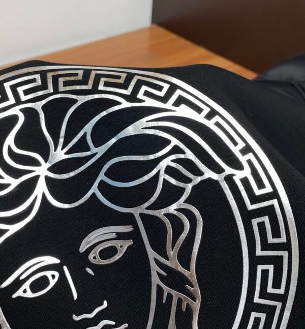 VRSC Silver Medusa Medallion Print Cotton Jumper - Black