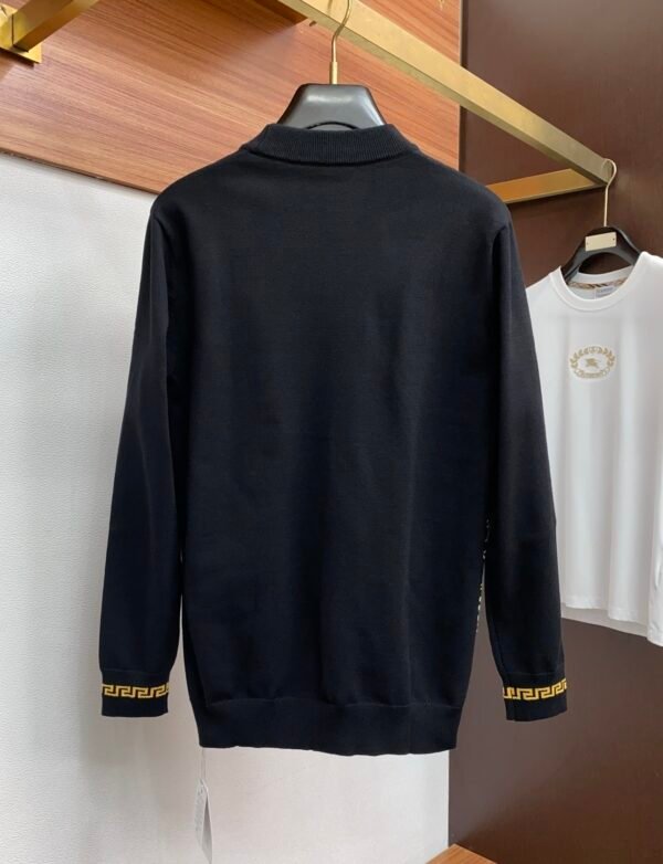 VRSC Embroidered Medusa Motif Greca Border Knit Jumper - Black