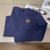 VRSC Gold-Tone Medusa Embossed Logo Slim-Fit Knit Jumper – Navy Blue