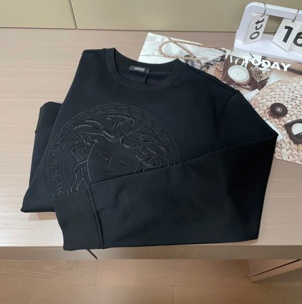 VRSC Tonal Medusa Crewneck Cotton Jumper – Black