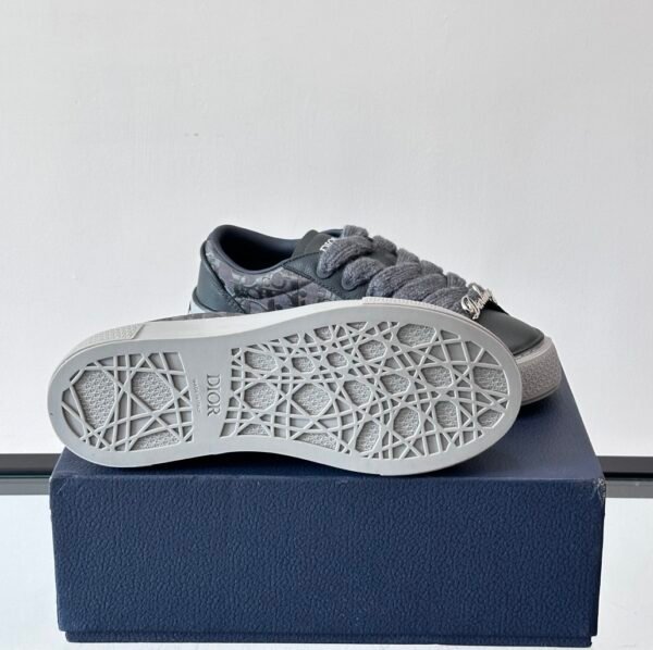 9 DXR CD Spin Grained Calfskin & Oblique Canvas Trainers – Anthracite Grey