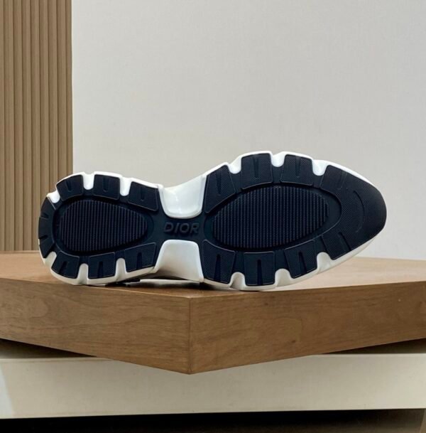 DXR Technical Mesh & Leather Trainers – White & Grey