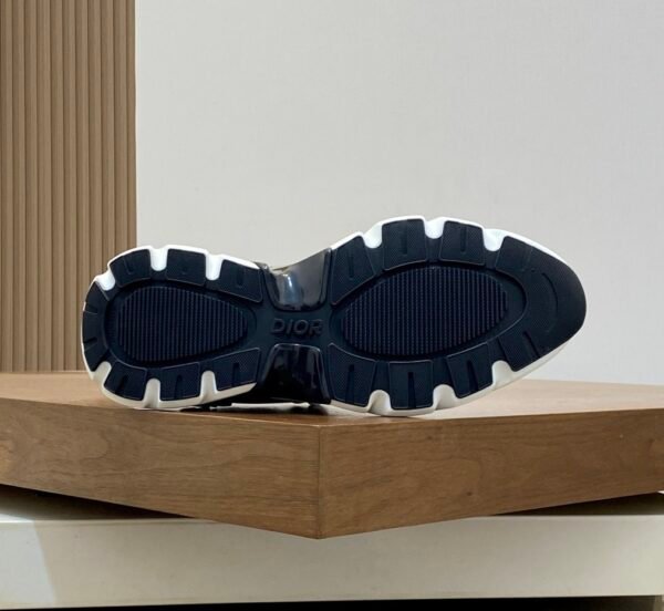 DXR Technical Mesh & Leather Trainers – Grey & Blue