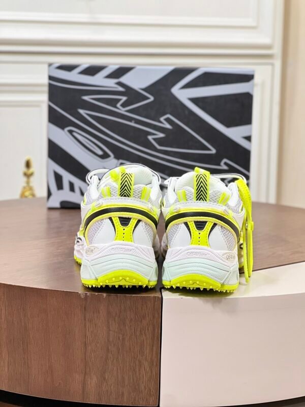 OFFW Mesh Trainers with Graphic Panel Details - White/Yellow
