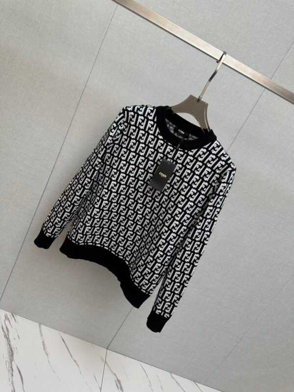 904c09c1 FND Monogram Crew Neck Jumper - Black