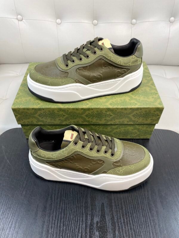 GCCI Trainers with Olive Green Panel Details