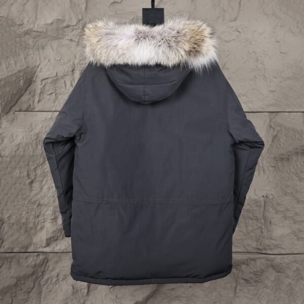 CG Utility Parka Coat with Fur-Trim Hood - Charcoal Grey