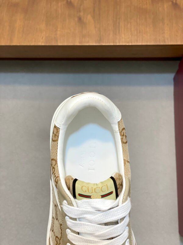 91372294 GCCI Low-Top Monogram Trainers with Contrast Panels - Beige