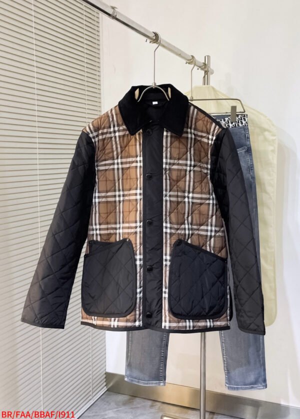 BRBY Quilted Jacket with Snap Buttons - Black/Brown