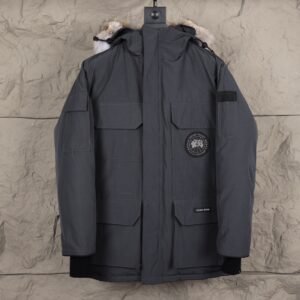 CG Utility Parka Coat with Fur-Trim Hood - Black