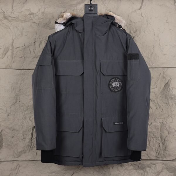 CG Utility Parka Coat with Fur-Trim Hood - Black