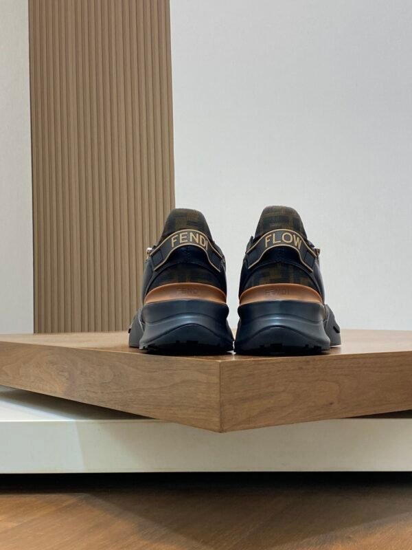 9357035a FND Monogram Panel Trainers - Black