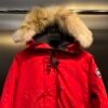 CG Fur-Trim Hooded Jacket with Utility Pockets - Red