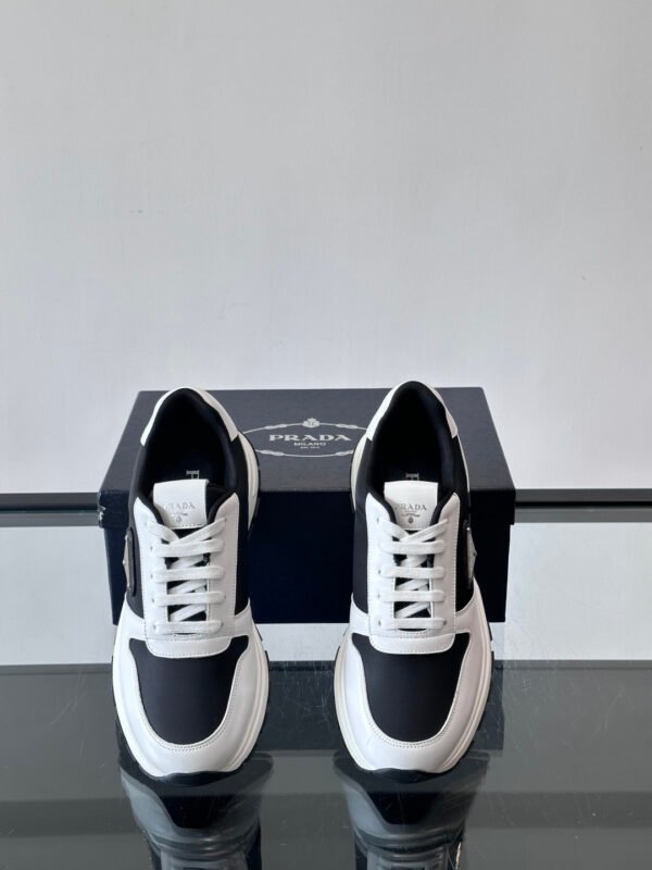 PRADA Low-Tap Trainers with Black and  White Contrast Panels
