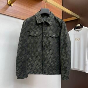 94d324fa FND All-Over Pattern Button-Front Jacket - Olive Green