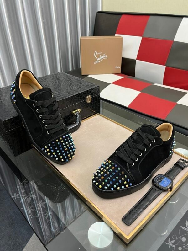 CLB Low-Top Trainers with Studded Toe and Heel Detail - Black