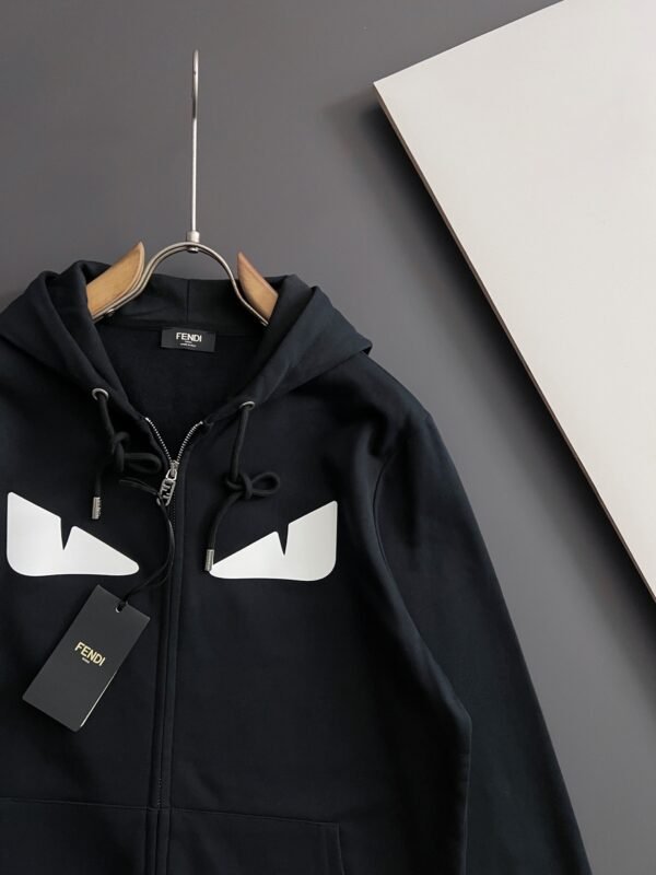 FND Zip-Up Hooded Jacket with Eye Graphic Details