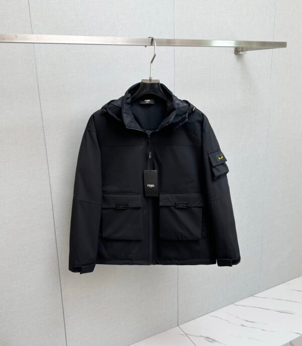 FND Hooded Zip-Up Utility Jacket - Black
