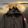 CG Fur-Trim Hooded Jacket with Utility Pockets - Black
