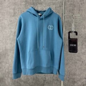 CD Embroidered Logo Pullover Hoodie - Blue