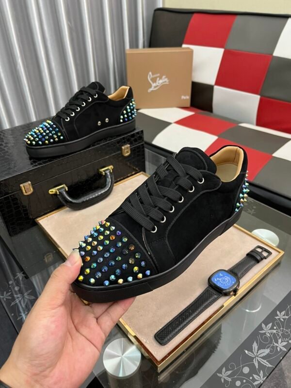 CLB Low-Top Trainers with Studded Toe and Heel Detail - Black