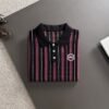 CG Stripped Polo Shirt - Burgundy