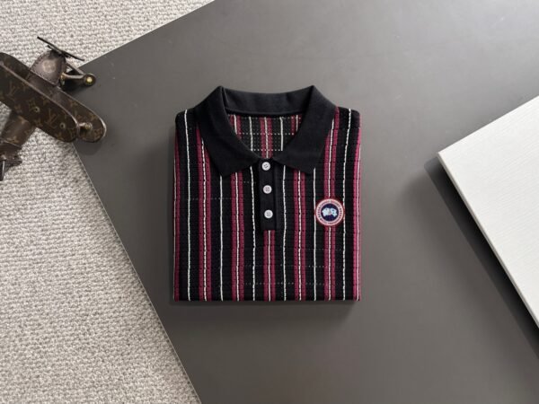 CG Stripped Polo Shirt - Burgundy