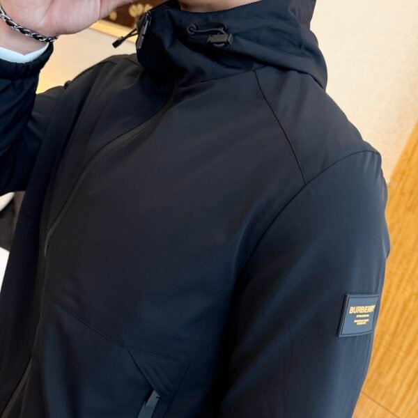 BRBY Hooded Zip-Up Jacket - Black