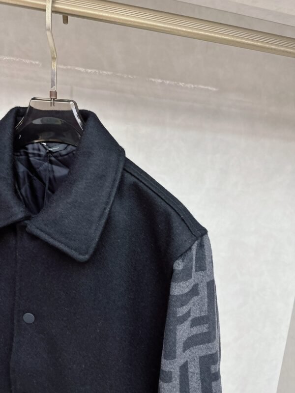 FND Contrast Sleeve Varsity Jacket - Black