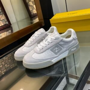FND Low-Top Trainers with Logo Panel - White/Light Grey