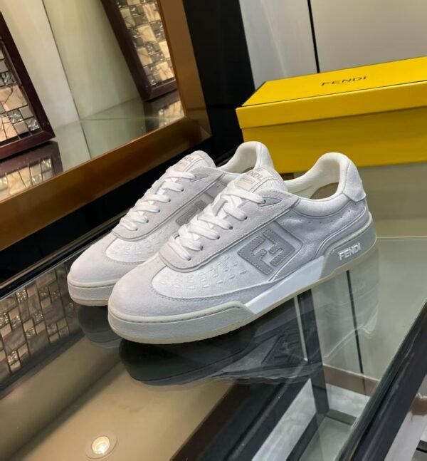 99a31670 FND Low-Top Trainers with Logo Panel - White/Light Grey