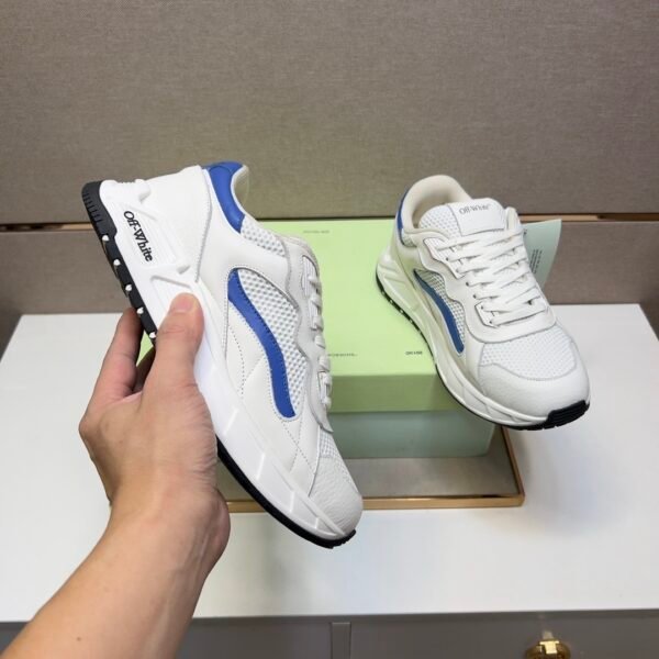 OFFW White Trainers with Blue Accent