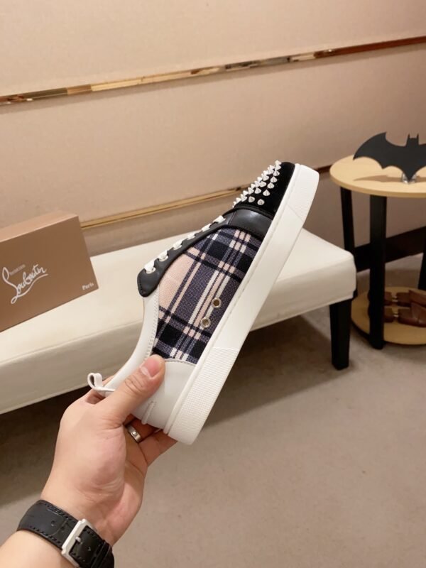 9b86a904 CLB Trainers with Studded Toe and Check Side Panels - Black