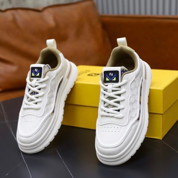 FND Low-Top Chunky Trainers with Patterned Side Detail - White