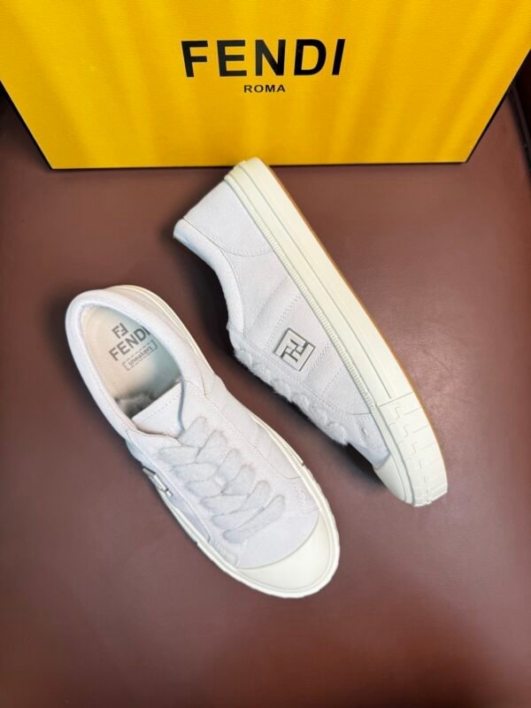 9bf17bab FND Low-Top Trainers with Fuzzy Laces - White