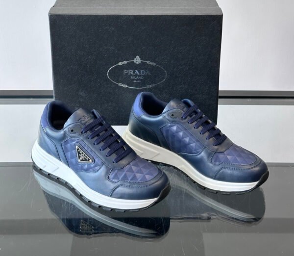 PRDA Trainers with Navy Geometric Panel Details