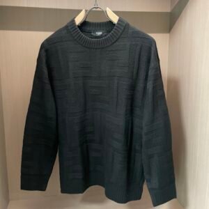 9d961dd4 FND Textured Jacquard Crew Neck Knit Jumper - Black