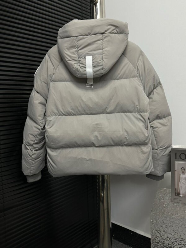 CG Hooded Puffer Jacket with Zip Pockets - Stone Grey