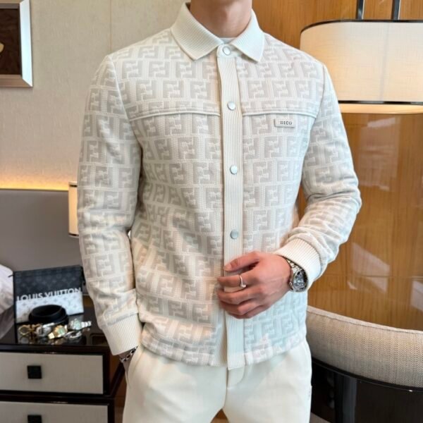 FND Textured Jacquard Jacket - White