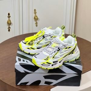 9f09deeb OFFW Mesh Trainers with Graphic Panel Details - White/Yellow