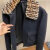 FND Zip-Up Jacket with Faux Fur Monogram Collar - Black
